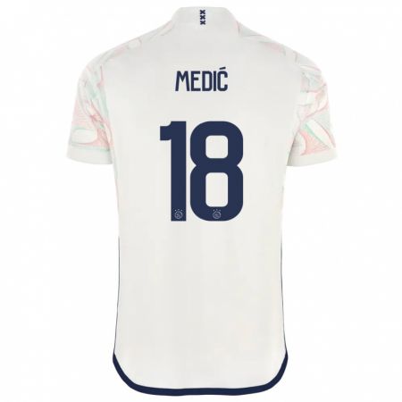 Kandiny Enfant Maillot Jakov Medic #18 Blanc Tenues Extérieur 2023/24 T-Shirt