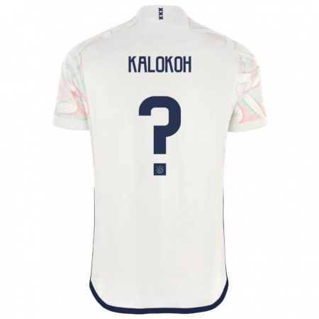 Kandiny Enfant Maillot David Kalokoh #0 Blanc Tenues Extérieur 2023/24 T-Shirt