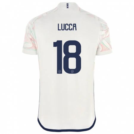 Kandiny Enfant Maillot Lorenzo Lucca #18 Blanc Tenues Extérieur 2023/24 T-Shirt