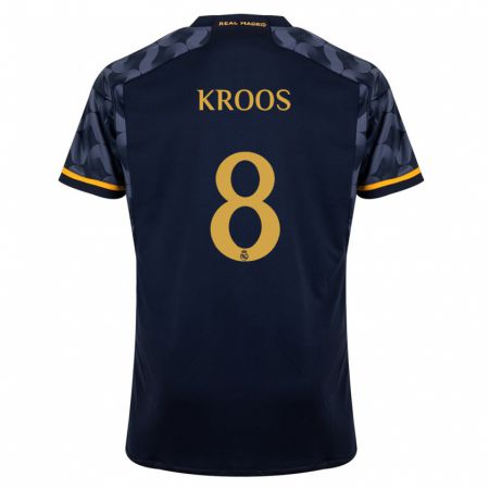 Kandiny Enfant Maillot Toni Kroos #8 Bleu Foncé Tenues Extérieur 2023/24 T-Shirt