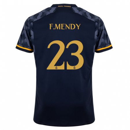 Kandiny Enfant Maillot Ferland Mendy #23 Bleu Foncé Tenues Extérieur 2023/24 T-Shirt