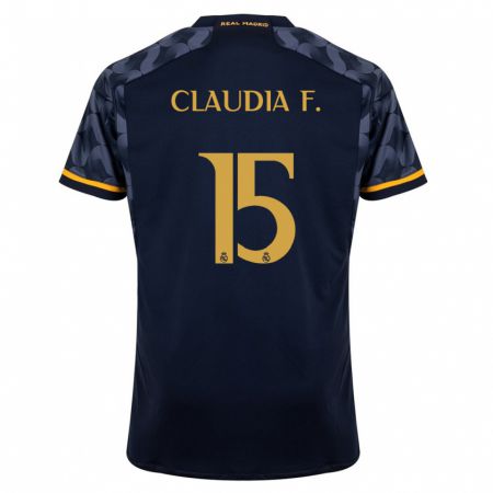 Kandiny Enfant Maillot Claudia Florentino #15 Bleu Foncé Tenues Extérieur 2023/24 T-Shirt