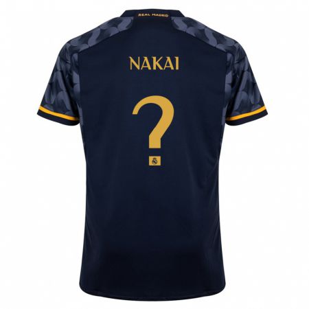 Kandiny Enfant Maillot Takuhiro Nakai #0 Bleu Foncé Tenues Extérieur 2023/24 T-Shirt