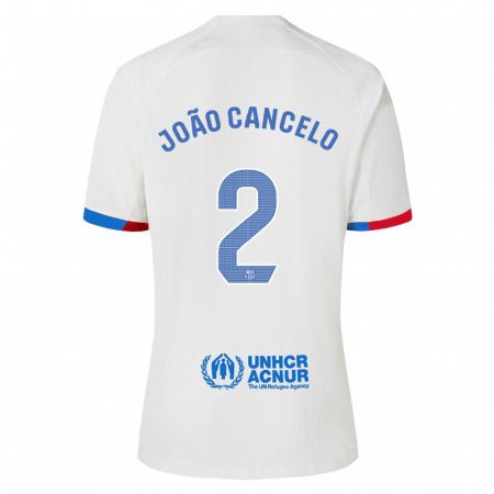 Kandiny Enfant Maillot João Cancelo #2 Blanc Tenues Extérieur 2023/24 T-Shirt