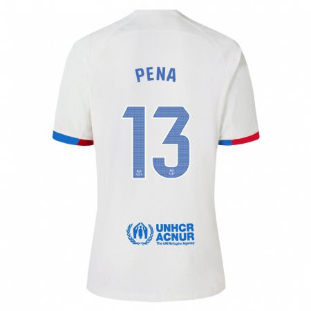 Kandiny Enfant Maillot Iñaki Peña #13 Blanc Tenues Extérieur 2023/24 T-Shirt