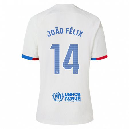 Kandiny Enfant Maillot João Félix #14 Blanc Tenues Extérieur 2023/24 T-Shirt