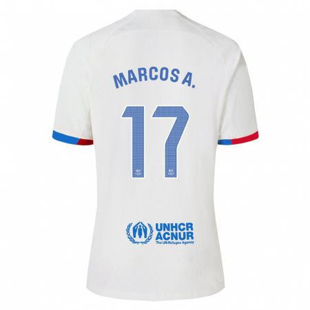 Kandiny Enfant Maillot Marcos Alonso #17 Blanc Tenues Extérieur 2023/24 T-Shirt