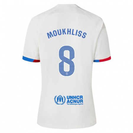 Kandiny Enfant Maillot Moha Moukhliss #8 Blanc Tenues Extérieur 2023/24 T-Shirt