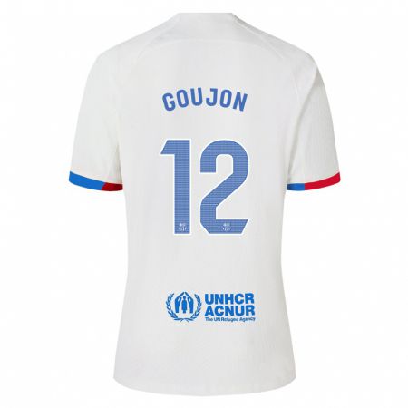 Kandiny Enfant Maillot Iker Goujón #12 Blanc Tenues Extérieur 2023/24 T-Shirt
