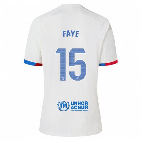 Kandiny Enfant Maillot Mikayil Faye #15 Blanc Tenues Extérieur 2023/24 T-Shirt