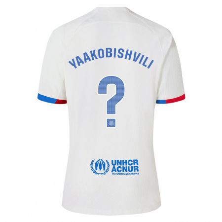 Kandiny Enfant Maillot Áron Yaakobishvili #0 Blanc Tenues Extérieur 2023/24 T-Shirt