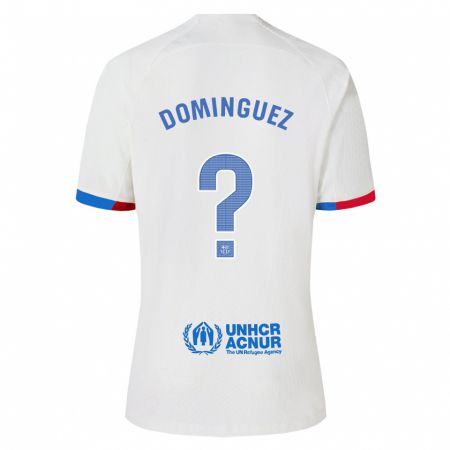 Kandiny Enfant Maillot Sergi Domínguez #0 Blanc Tenues Extérieur 2023/24 T-Shirt