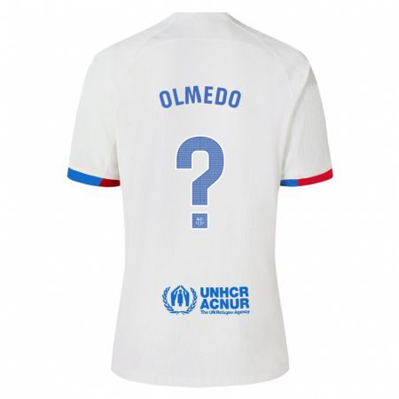 Kandiny Enfant Maillot Alexis Olmedo #0 Blanc Tenues Extérieur 2023/24 T-Shirt
