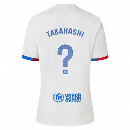 Kandiny Enfant Maillot Niko Takahashi #0 Blanc Tenues Extérieur 2023/24 T-Shirt