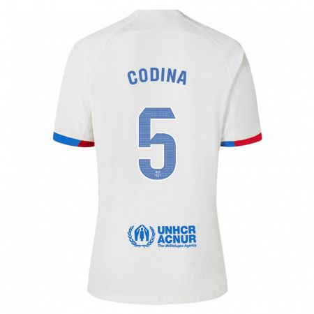 Kandiny Enfant Maillot Laia Codina #5 Blanc Tenues Extérieur 2023/24 T-Shirt