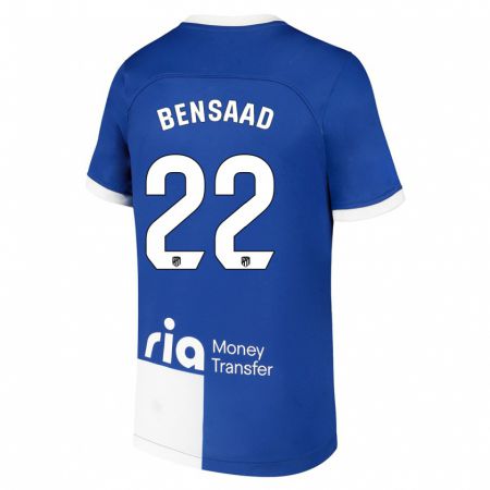 Kandiny Enfant Maillot Adnane Bensaad #22 Bleu Blanc Tenues Extérieur 2023/24 T-Shirt