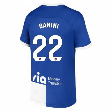 Kandiny Enfant Maillot Estefania Banini #22 Bleu Blanc Tenues Extérieur 2023/24 T-Shirt