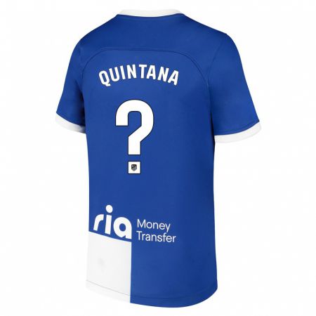 Kandiny Enfant Maillot Nacho Quintana #0 Bleu Blanc Tenues Extérieur 2023/24 T-Shirt