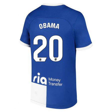 Kandiny Enfant Maillot Federico Obama #20 Bleu Blanc Tenues Extérieur 2023/24 T-Shirt