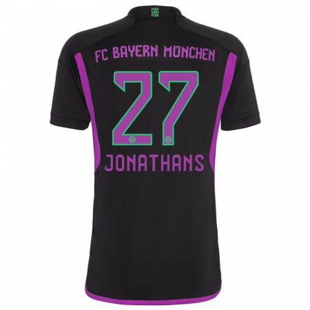 Kandiny Enfant Maillot David Jonathans #27 Noir Tenues Extérieur 2023/24 T-Shirt