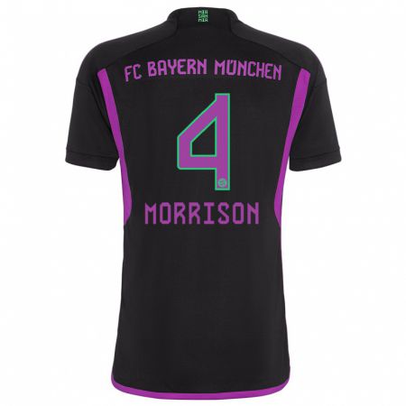 Kandiny Enfant Maillot Liam Morrison #4 Noir Tenues Extérieur 2023/24 T-Shirt