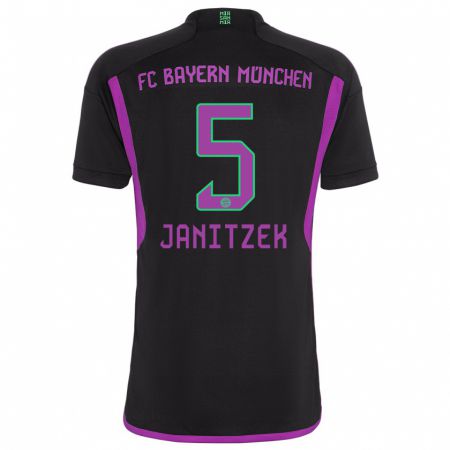 Kandiny Enfant Maillot Justin Janitzek #5 Noir Tenues Extérieur 2023/24 T-Shirt