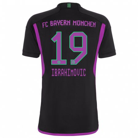 Kandiny Enfant Maillot Arijon Ibrahimovic #19 Noir Tenues Extérieur 2023/24 T-Shirt