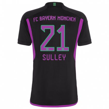 Kandiny Enfant Maillot Williams Baffour Sulley #21 Noir Tenues Extérieur 2023/24 T-Shirt