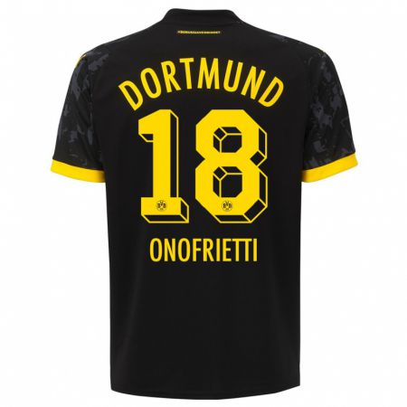 Kandiny Enfant Maillot Vincenzo Onofrietti #18 Noir Tenues Extérieur 2023/24 T-Shirt
