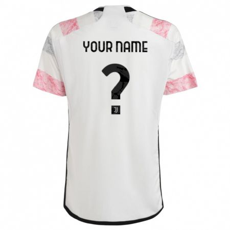 Kandiny Enfant Maillot Votre Nom #0 Blanc Rose Tenues Extérieur 2023/24 T-Shirt