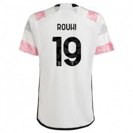 Kandiny Enfant Maillot Jonas Rouhi #19 Blanc Rose Tenues Extérieur 2023/24 T-Shirt