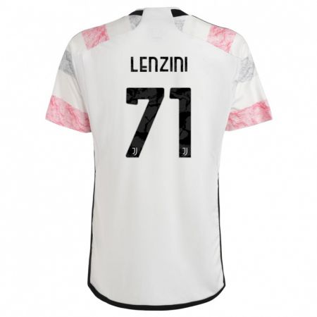 Kandiny Enfant Maillot Martina Lenzini #71 Blanc Rose Tenues Extérieur 2023/24 T-Shirt