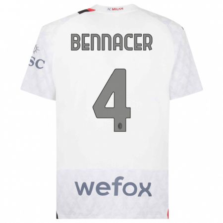 Kandiny Enfant Maillot Ismaël Bennacer #4 Blanc Tenues Extérieur 2023/24 T-Shirt