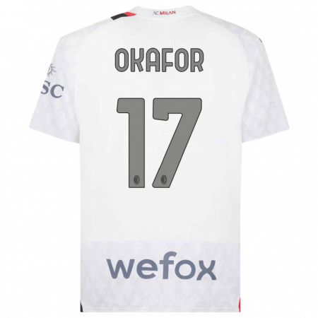 Kandiny Enfant Maillot Noah Okafor #17 Blanc Tenues Extérieur 2023/24 T-Shirt