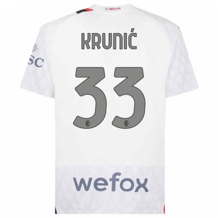 Kandiny Enfant Maillot Rade Krunic #33 Blanc Tenues Extérieur 2023/24 T-Shirt