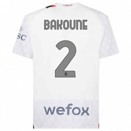 Kandiny Enfant Maillot Adam Bakoune #2 Blanc Tenues Extérieur 2023/24 T-Shirt