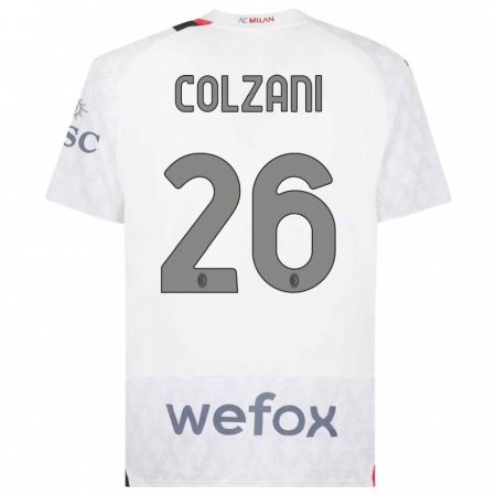 Kandiny Enfant Maillot Edoardo Colzani #26 Blanc Tenues Extérieur 2023/24 T-Shirt