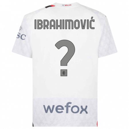 Kandiny Enfant Maillot Maximilian Ibrahimović #0 Blanc Tenues Extérieur 2023/24 T-Shirt