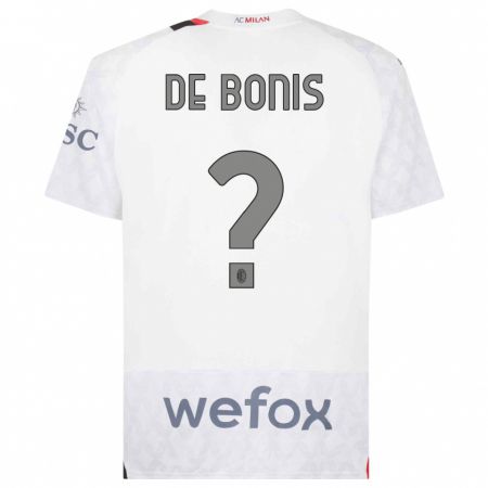 Kandiny Enfant Maillot Andrea De Bonis #0 Blanc Tenues Extérieur 2023/24 T-Shirt