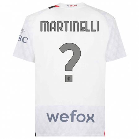 Kandiny Enfant Maillot Riccardo Martinelli #0 Blanc Tenues Extérieur 2023/24 T-Shirt