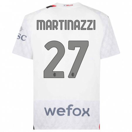 Kandiny Enfant Maillot Luca Martinazzi #27 Blanc Tenues Extérieur 2023/24 T-Shirt