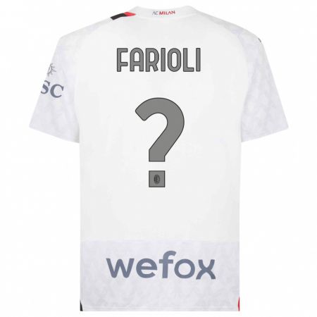 Kandiny Enfant Maillot Simone Farioli #0 Blanc Tenues Extérieur 2023/24 T-Shirt