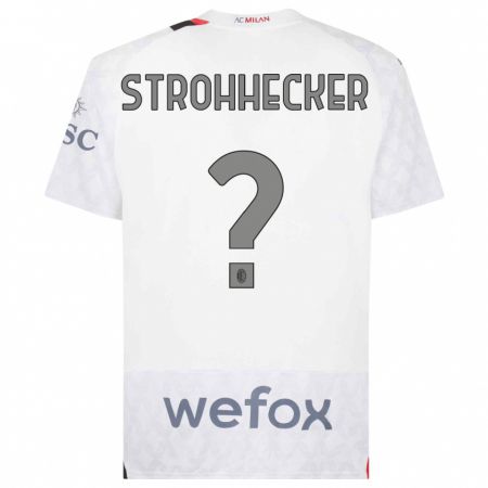 Kandiny Enfant Maillot Riccardo Strohhecker #0 Blanc Tenues Extérieur 2023/24 T-Shirt