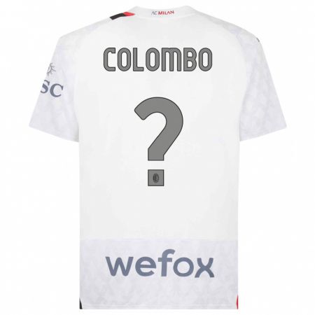 Kandiny Enfant Maillot Federico Colombo #0 Blanc Tenues Extérieur 2023/24 T-Shirt