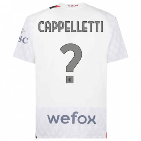 Kandiny Enfant Maillot Mattia Cappelletti #0 Blanc Tenues Extérieur 2023/24 T-Shirt
