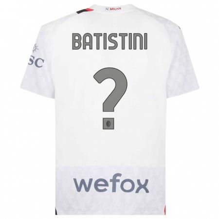 Kandiny Enfant Maillot Simone Batistini #0 Blanc Tenues Extérieur 2023/24 T-Shirt