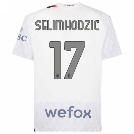 Kandiny Enfant Maillot Noa Selimhodzic #17 Blanc Tenues Extérieur 2023/24 T-Shirt