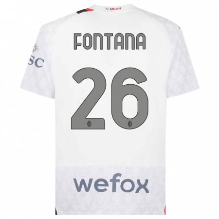 Kandiny Enfant Maillot Francesco Fontana #26 Blanc Tenues Extérieur 2023/24 T-Shirt