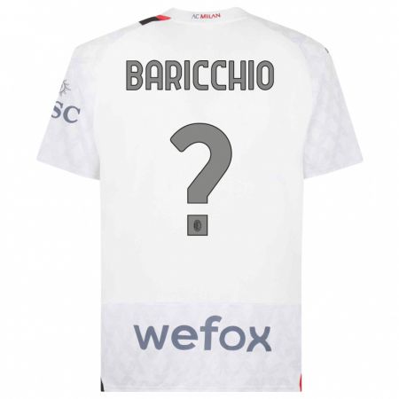 Kandiny Enfant Maillot Luca Baricchio #0 Blanc Tenues Extérieur 2023/24 T-Shirt