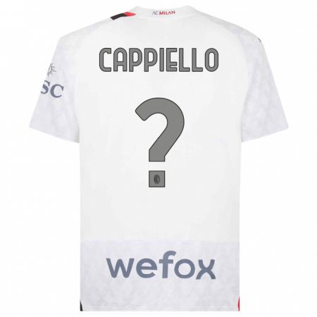 Kandiny Enfant Maillot Flavio Cappiello #0 Blanc Tenues Extérieur 2023/24 T-Shirt